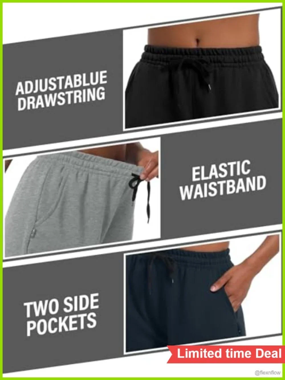 Women's Cotton Drawstring Sweat Shorts, 4-Pack with Pockets